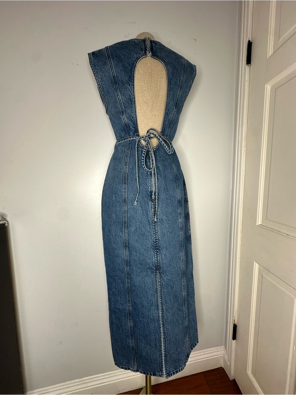 DALA Denim OPEN BACK DRESS blue denim size W24 - Picture 4 of 14